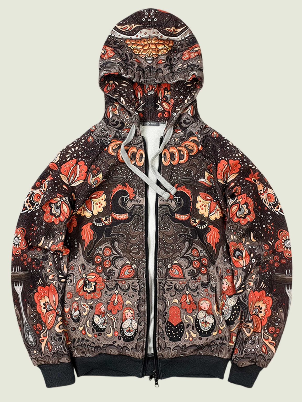 hohloma hoodie na molnii 1