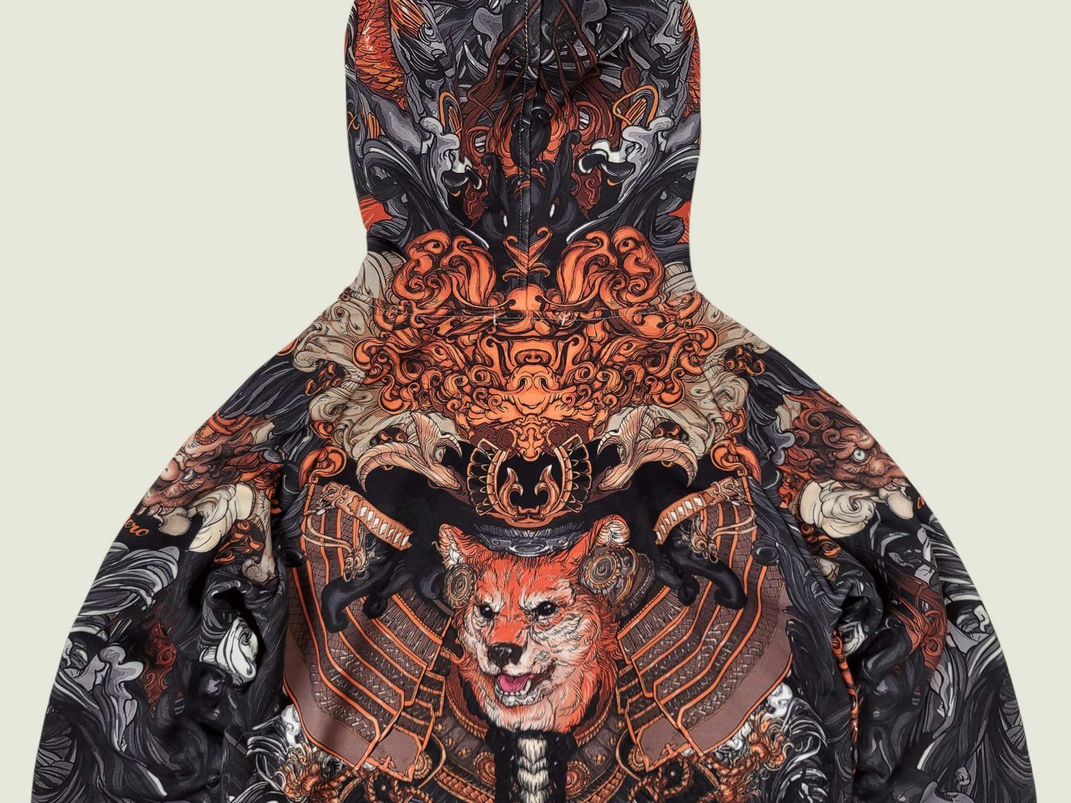 akita black hoodie na molnii 8