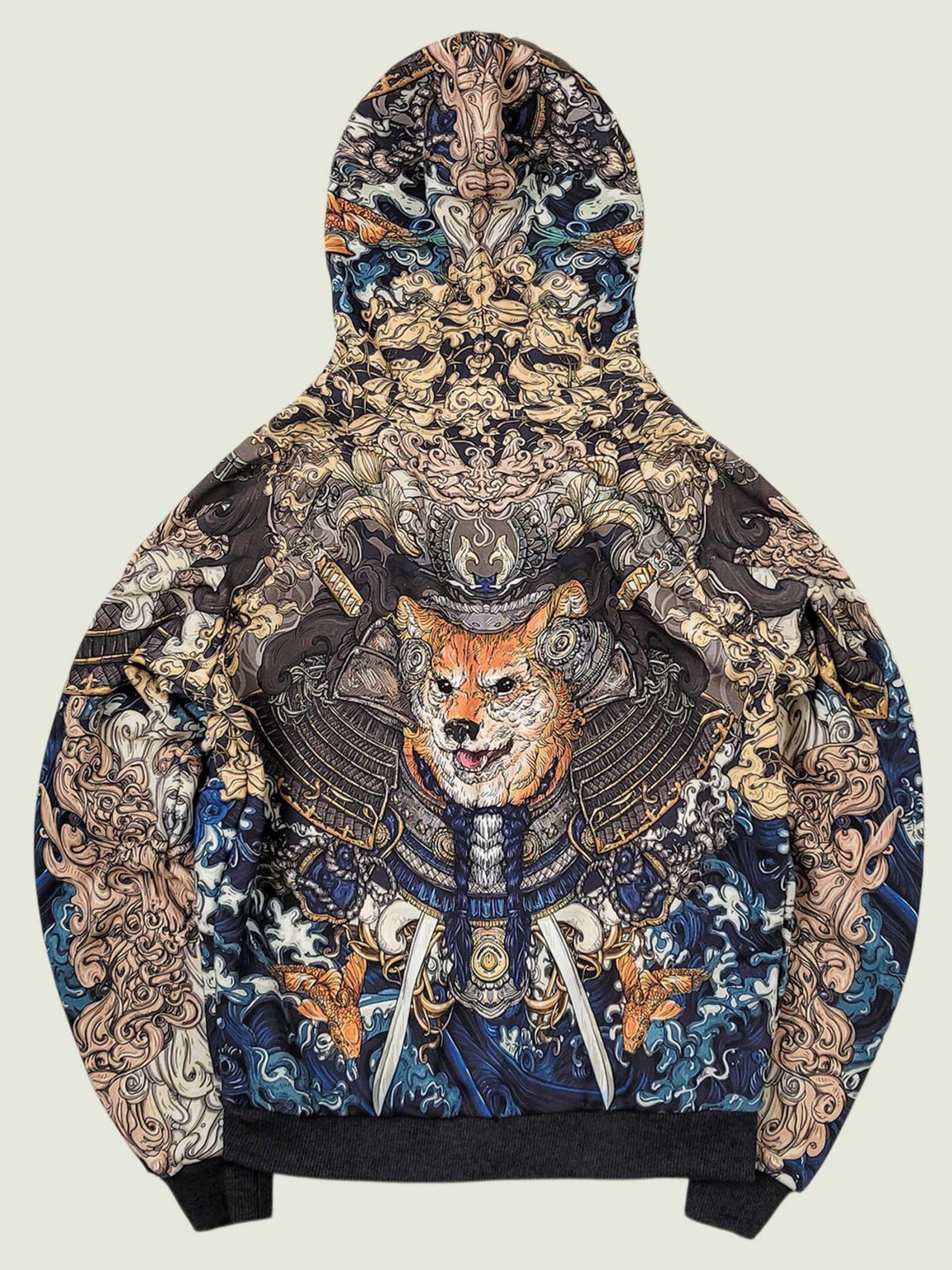 akita blue hoodie na molnii 2