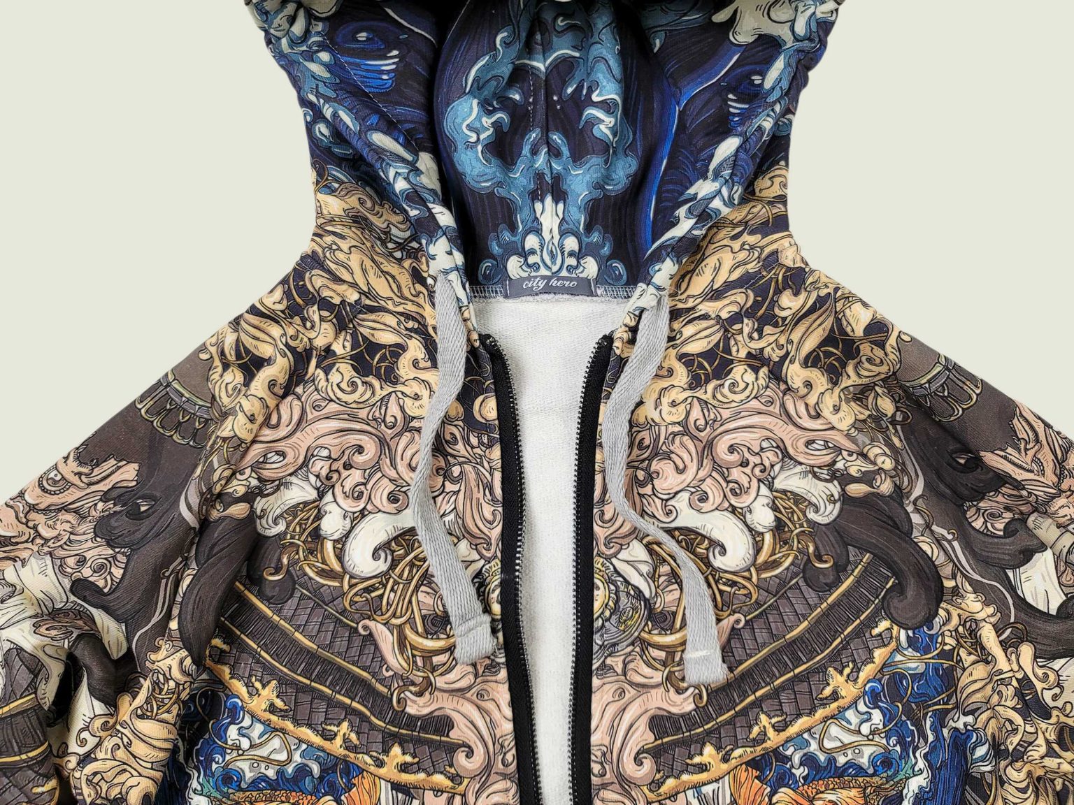 akita blue hoodie na molnii 6