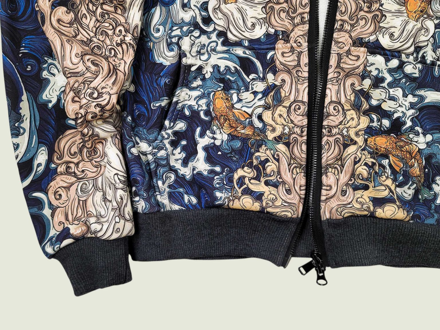 akita blue hoodie na molnii 8