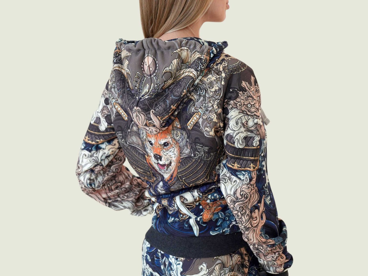 akita blue hoodie na molnii 9