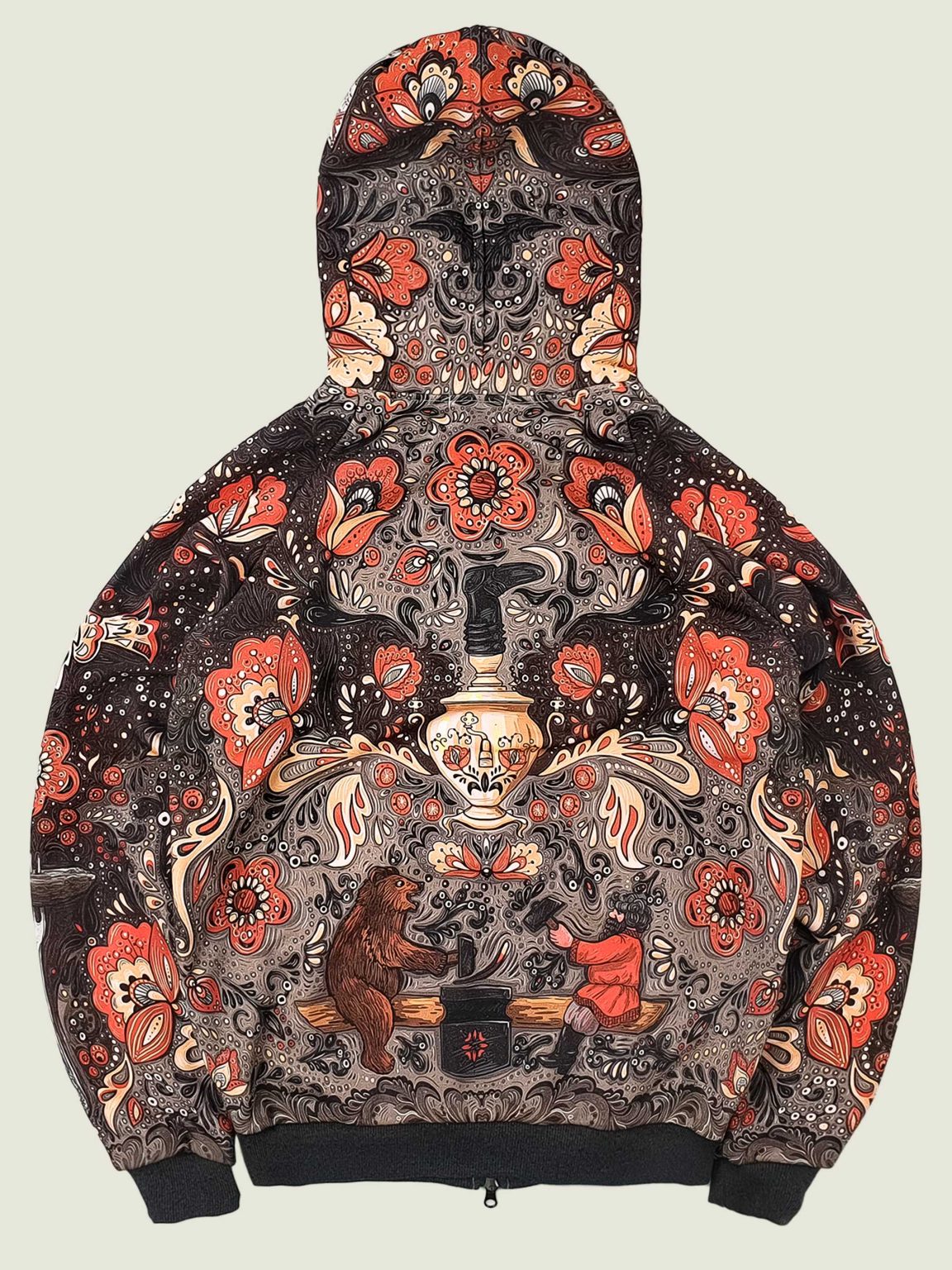 hohloma hoodie na molnii 2