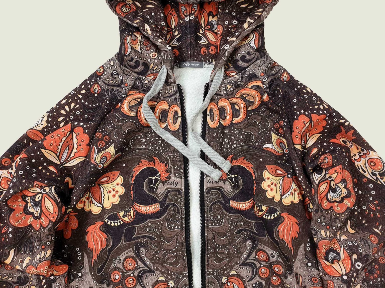 hohloma hoodie na molnii 7