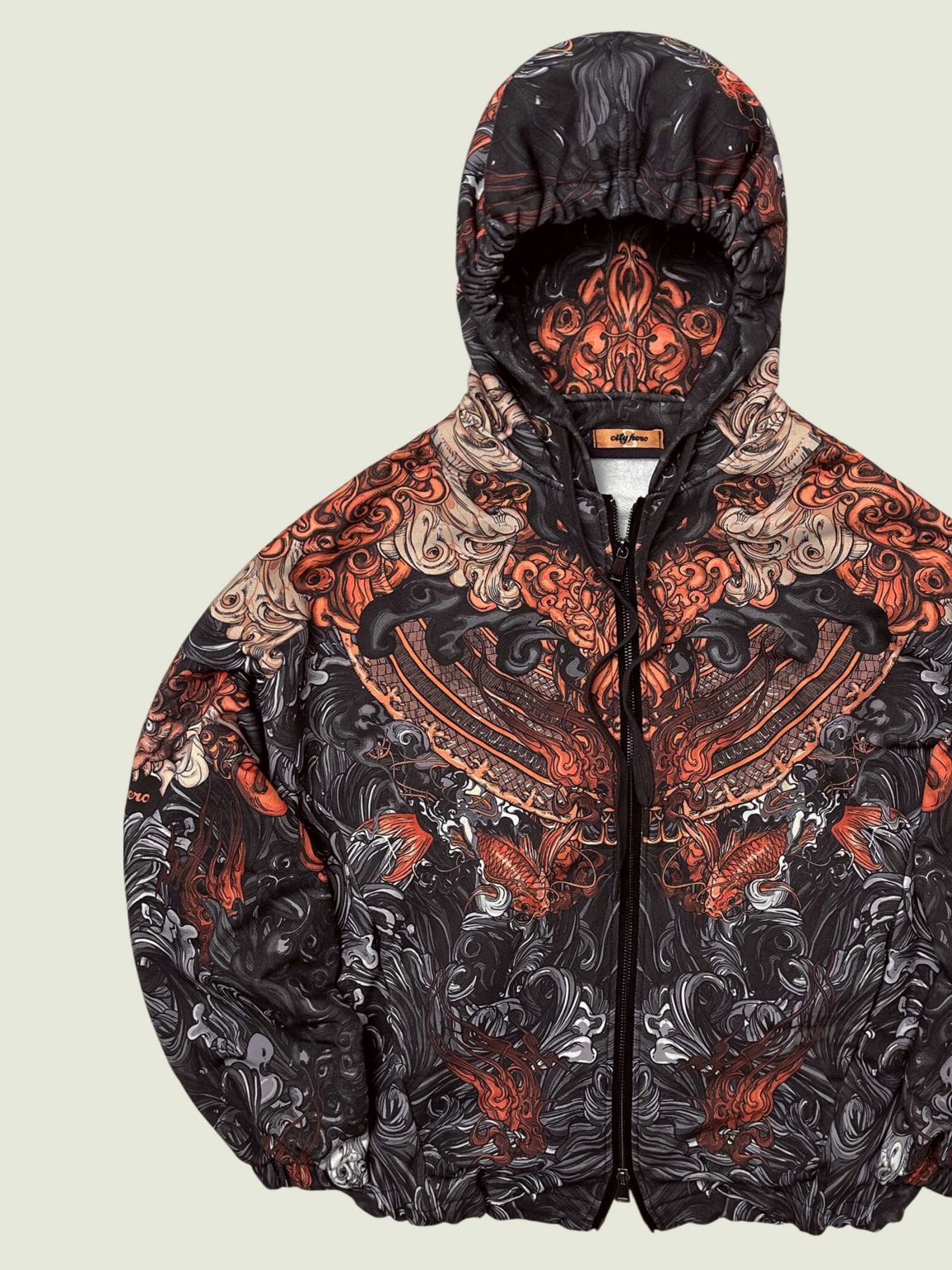 akita black ovrsz hoodie na molnii 5