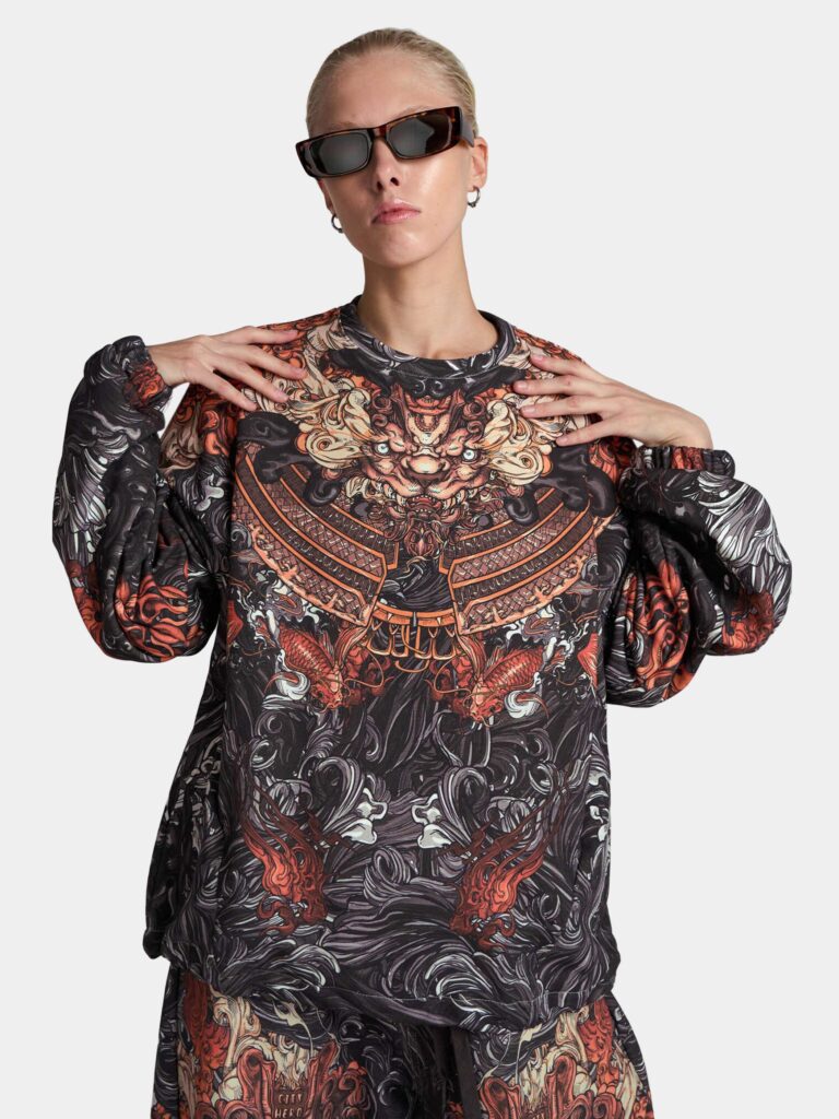 AKITA SAMURAI BLACK [СВИТШОТ OVRSZ УНИСЕКС]