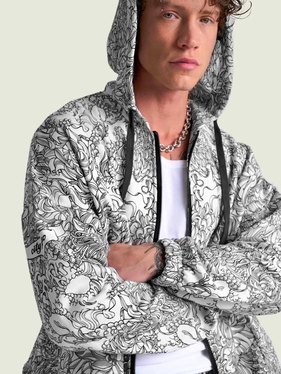 s.s. 3.0 milky ovrsz hoodie na molnii 1